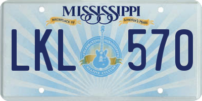 MS license plate LKL570