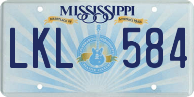 MS license plate LKL584