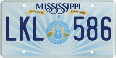 MS license plate LKL586
