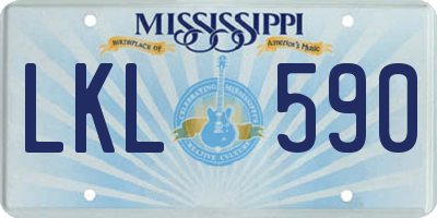 MS license plate LKL590