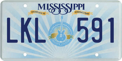 MS license plate LKL591