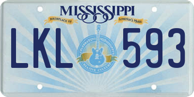 MS license plate LKL593