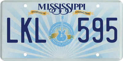 MS license plate LKL595