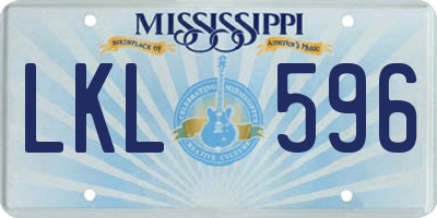 MS license plate LKL596