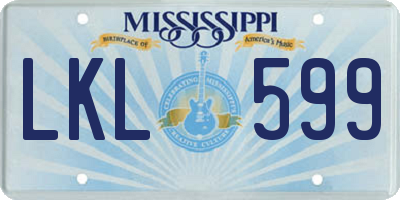 MS license plate LKL599