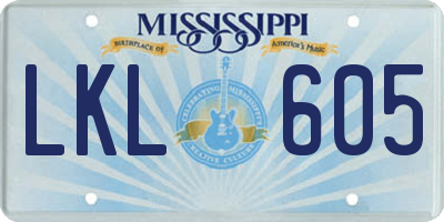 MS license plate LKL605