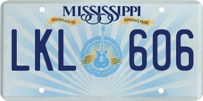 MS license plate LKL606
