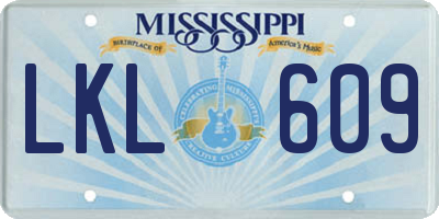 MS license plate LKL609