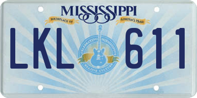 MS license plate LKL611