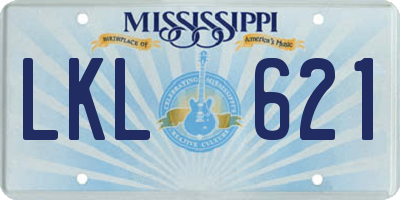MS license plate LKL621