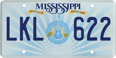 MS license plate LKL622