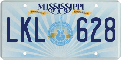 MS license plate LKL628
