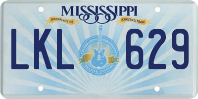 MS license plate LKL629