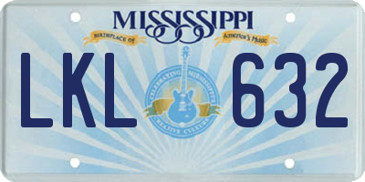 MS license plate LKL632
