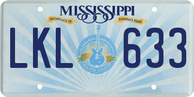 MS license plate LKL633