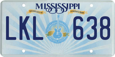 MS license plate LKL638