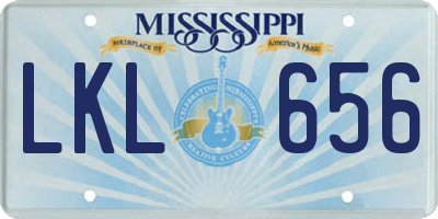 MS license plate LKL656