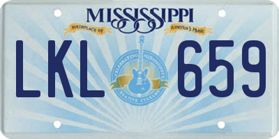 MS license plate LKL659
