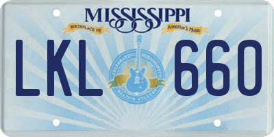 MS license plate LKL660