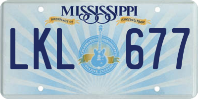 MS license plate LKL677