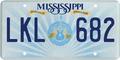 MS license plate LKL682