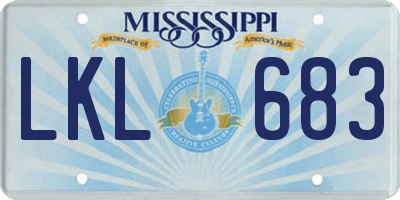 MS license plate LKL683