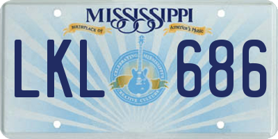 MS license plate LKL686