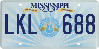MS license plate LKL688
