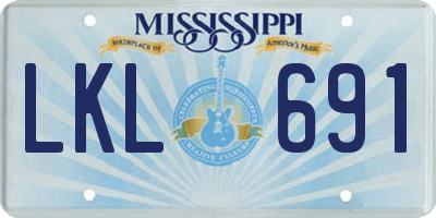 MS license plate LKL691
