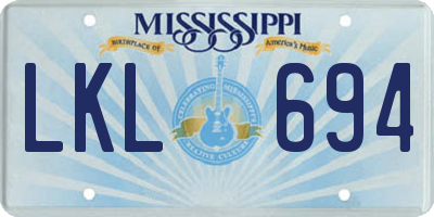 MS license plate LKL694