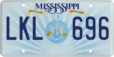 MS license plate LKL696