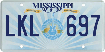 MS license plate LKL697