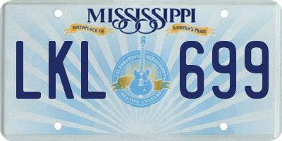 MS license plate LKL699