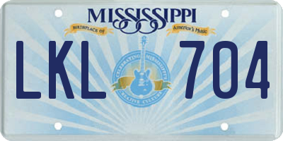 MS license plate LKL704