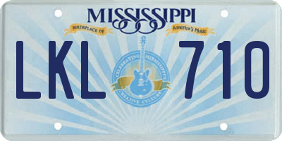 MS license plate LKL710