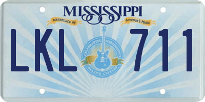 MS license plate LKL711