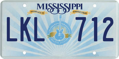 MS license plate LKL712