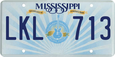 MS license plate LKL713