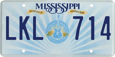 MS license plate LKL714