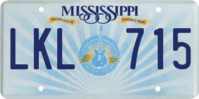 MS license plate LKL715