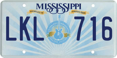 MS license plate LKL716