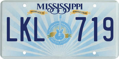 MS license plate LKL719