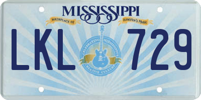 MS license plate LKL729