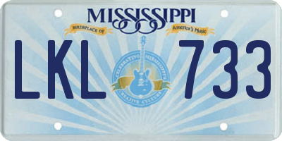 MS license plate LKL733