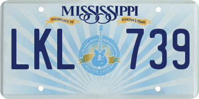 MS license plate LKL739
