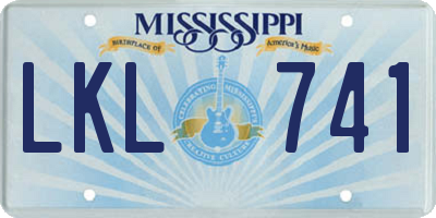 MS license plate LKL741
