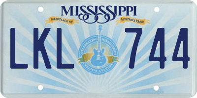 MS license plate LKL744