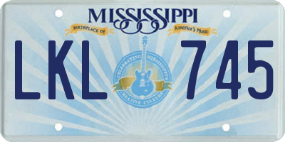 MS license plate LKL745