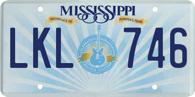 MS license plate LKL746