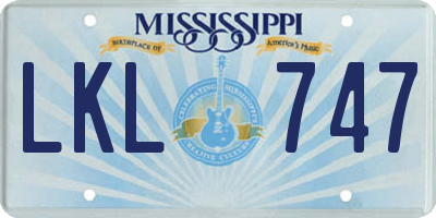 MS license plate LKL747